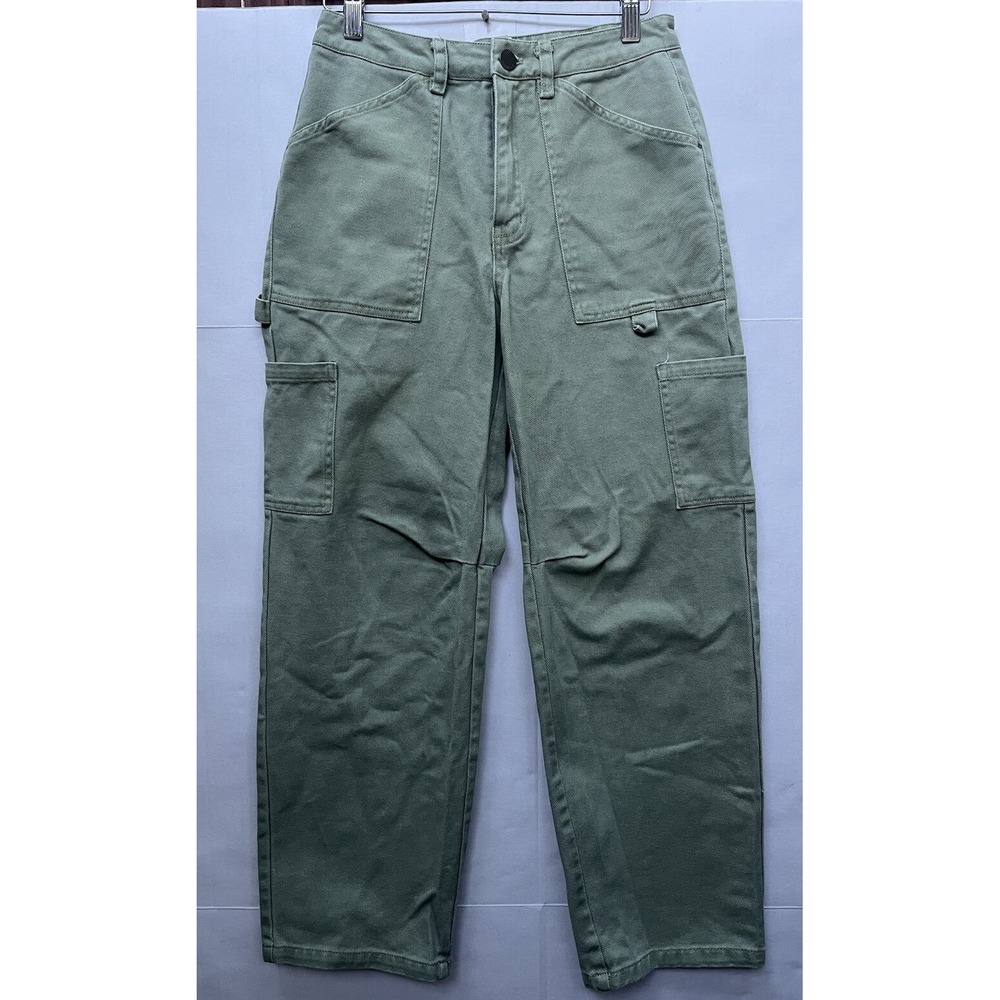 Billabong Leia Cargo Pants Women's 24 Green Mid-Rise Pockets VGUC